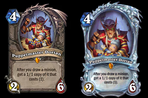 Puppetmaster Dorian in the Hearthstone Dr. Boom's Incredible Inventions Mini-Set 