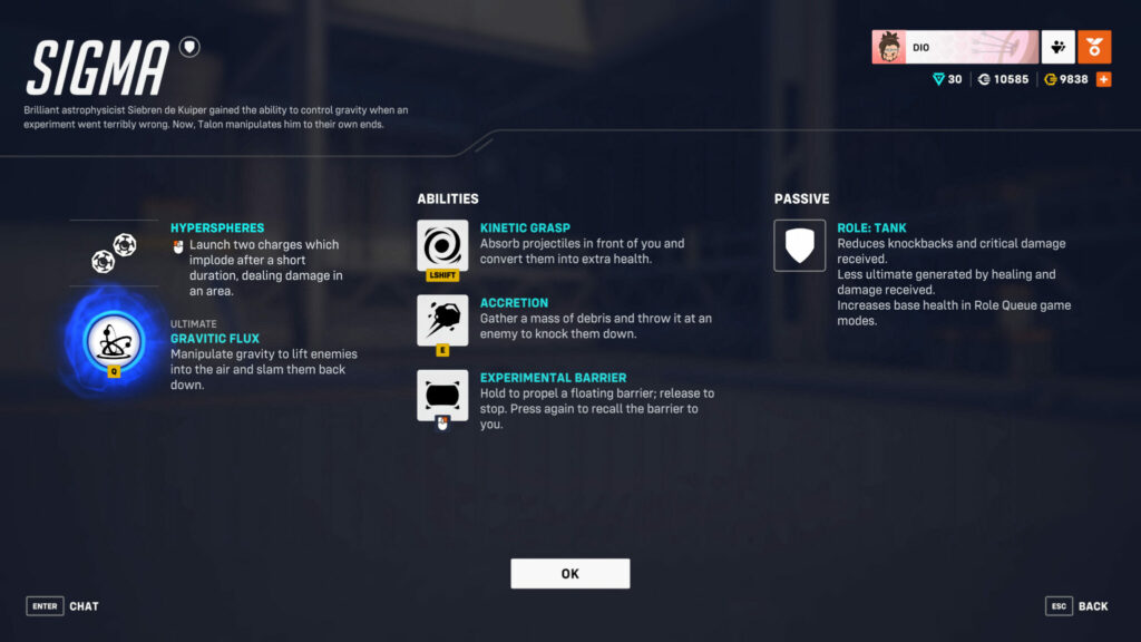 Sigma's kit in Overwatch 2