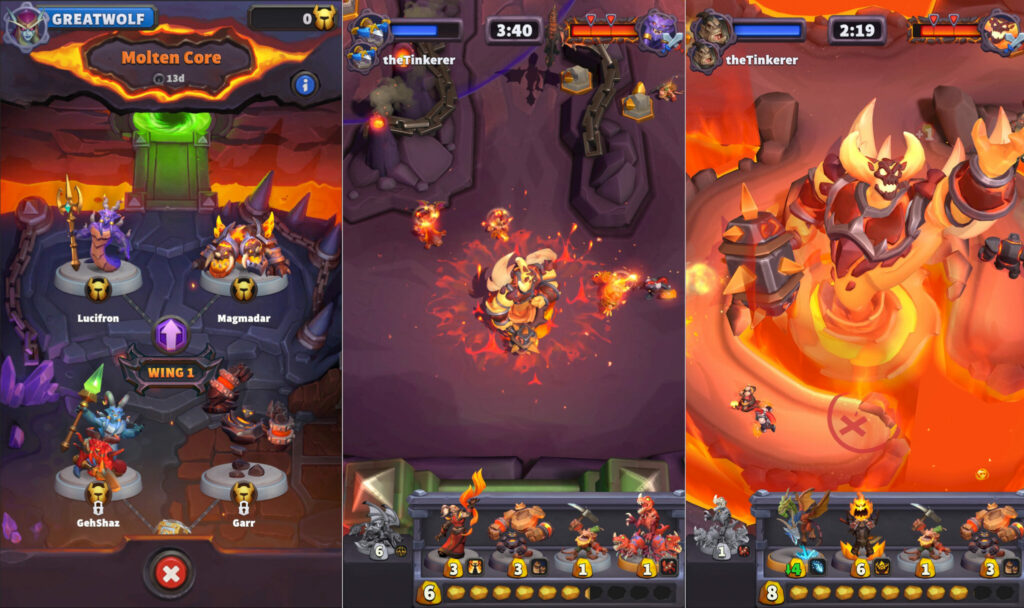 Warcraft Rumble Molten Core Raid screenshots