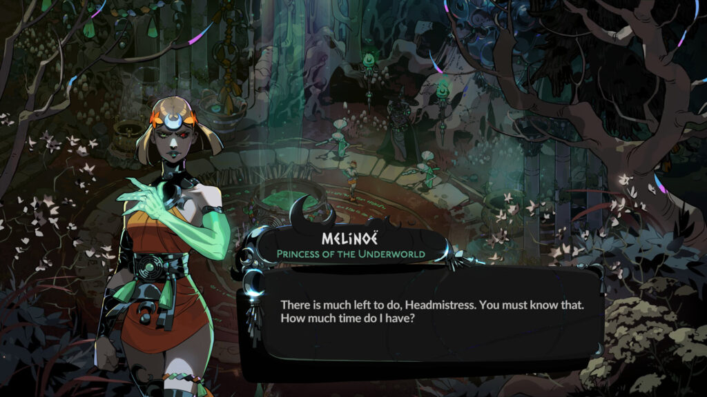 Screenshot of Melinoë in Hades 2