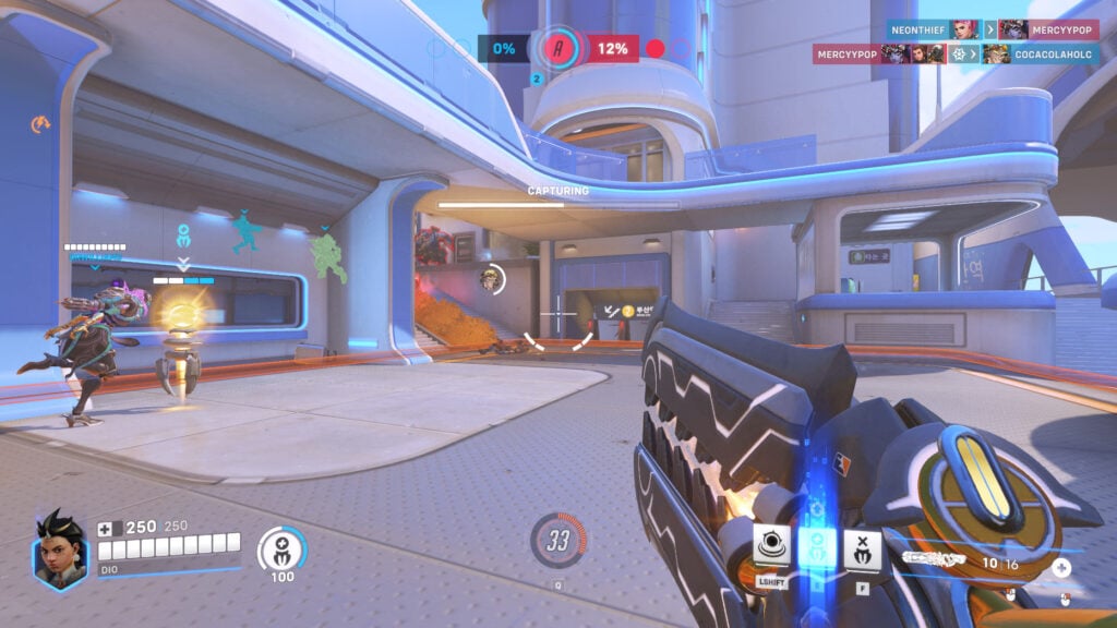 Contesting and capturing an objective in Overwatch 2