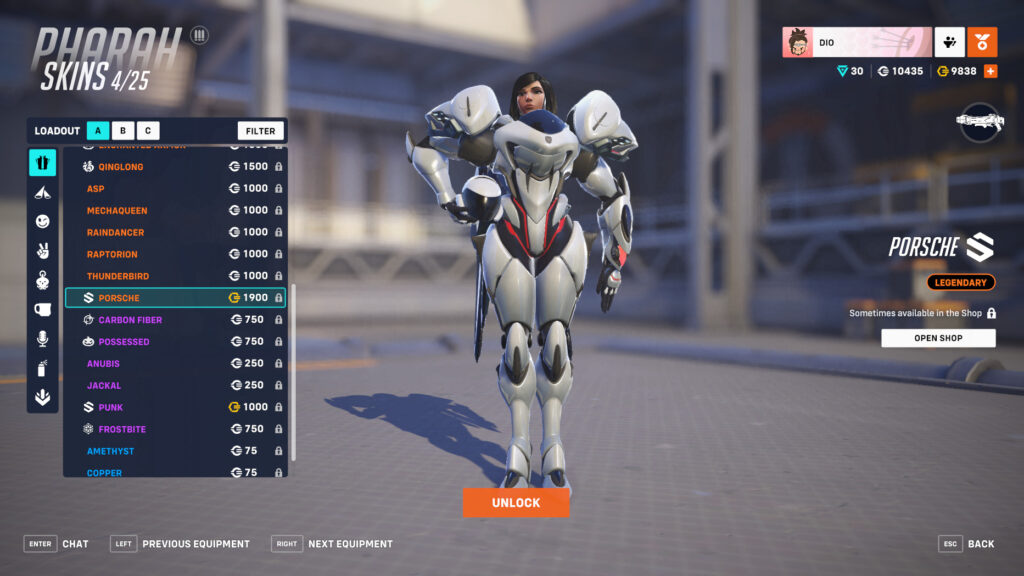 Overwatch 2 Porsche Pharah skin