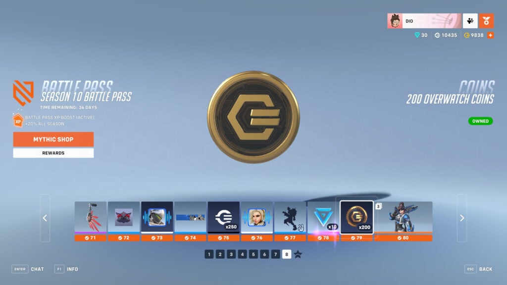 Overwatch Coins in the Season 10 Battle Pass 