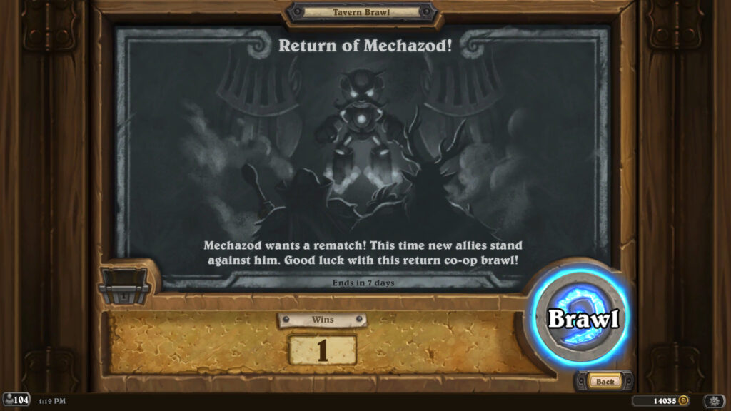 Return of Mechazod Tavern Brawl information