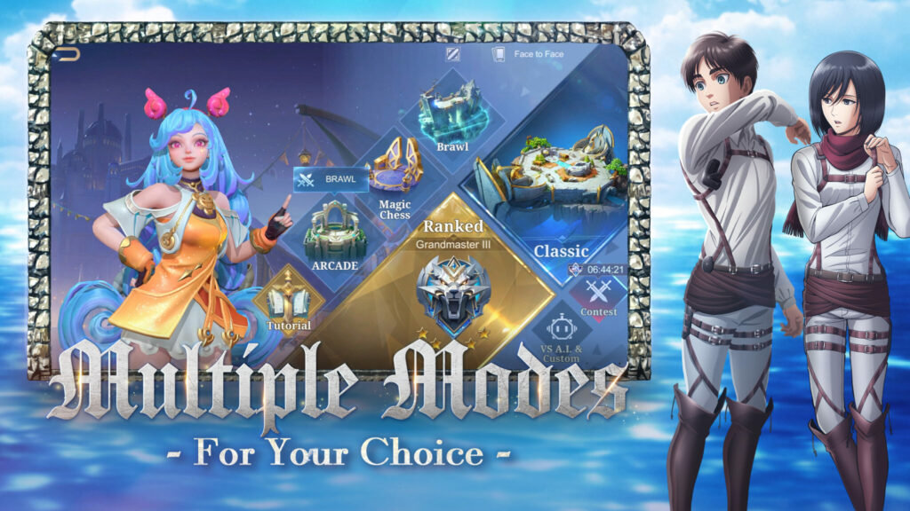 MLBB artwork featuring Eren and Mikasa from Attack on Titan