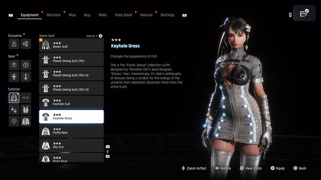 The Keyhole Dress in a chrome silver hue.