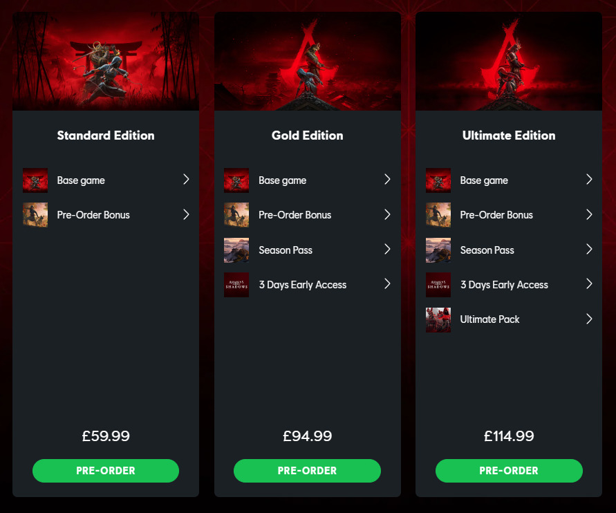 All Different Assassin’s Creed Shadows Editions and what they offer