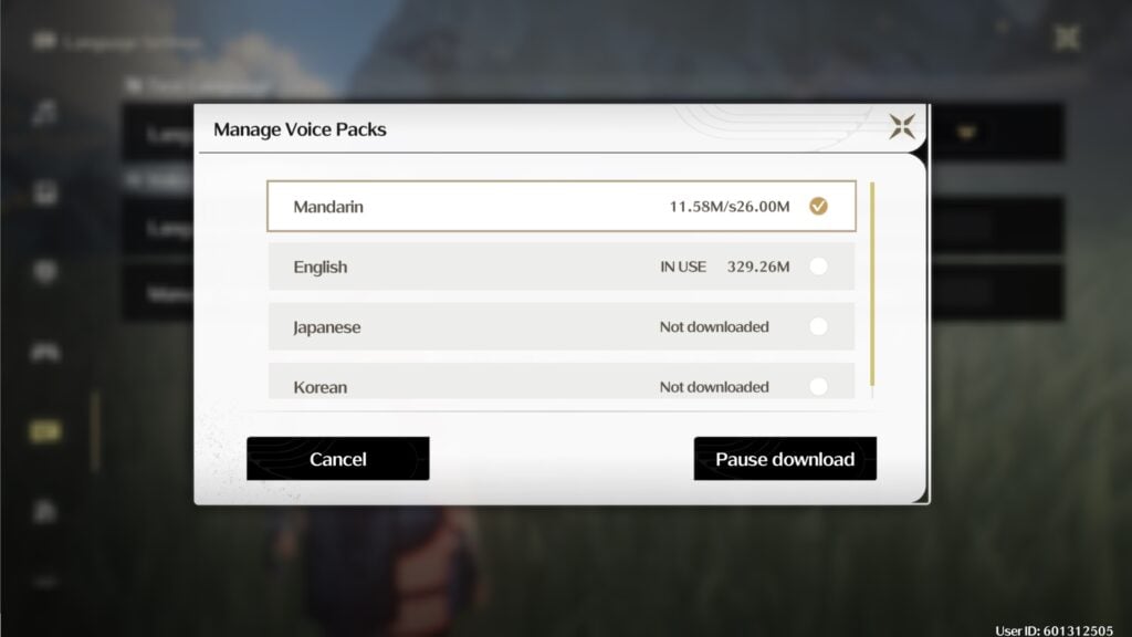 Wuthering Waves Voice-Over languages