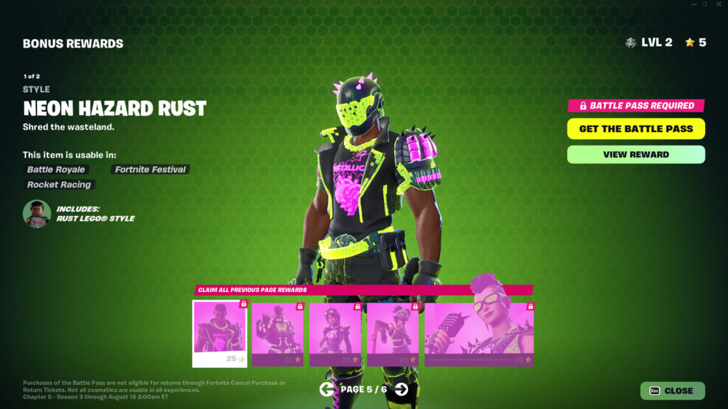 Fortnite Chapter 5 Season 3 Super Styles (Neon Hazard)