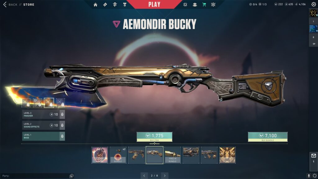 The VALORANT Aemondir Bucky.