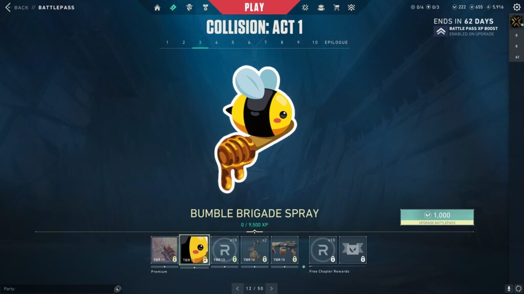 The Bumble Brigade Spray in the VALORANT Episode 9 Act 1 Battle Pass.