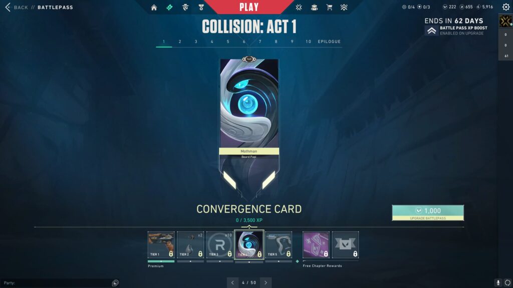 The Convergence Card in the VALORANT Episode 9 Act 1 Battle Pass.