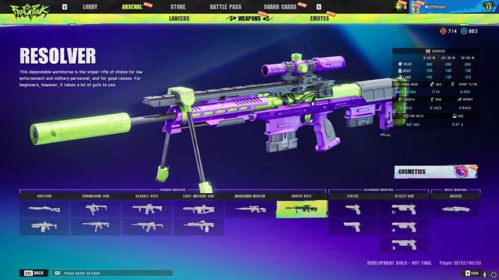 The Resolver, a sniper rifle in FragPunk.