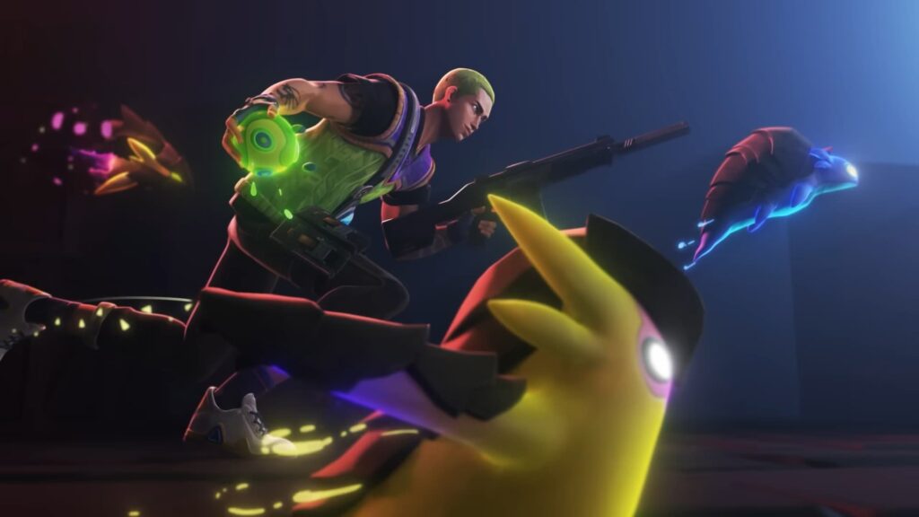 Gekko, Wingman, Dizzy, Thrash, and Mosh running together in the announcement trailer for VALORANT on console.