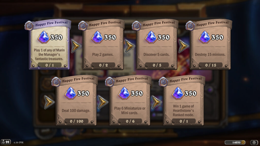 Hearthstone Midsummer Fire Festival quests