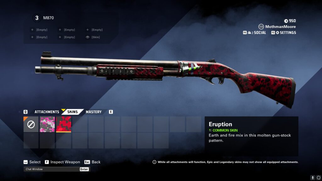 The free M870 Eruption skin in XDefiant.