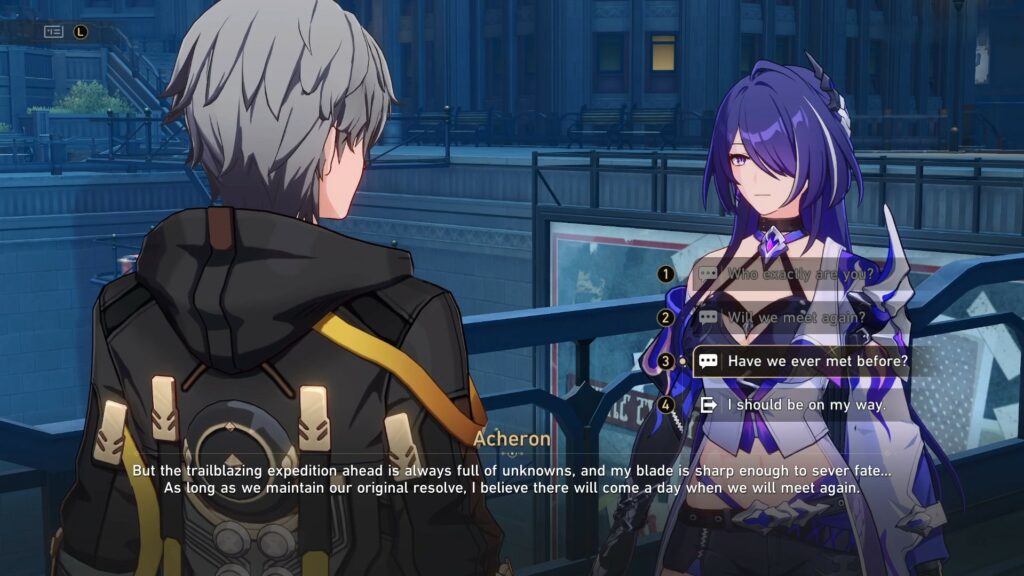 The missable Acheron in the Honkai Star Rail 2.3 main quest (via esports.gg)