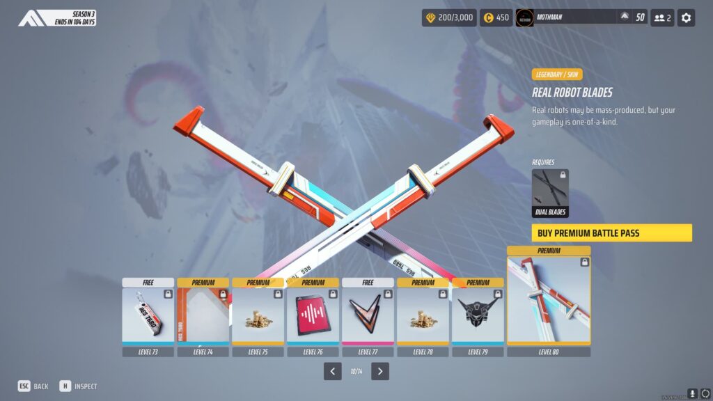 Page 10 of The Finals Season 3 Battle Pass.