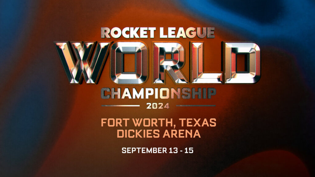 Official promotional graphic for the RLCS 2024 World Championship.