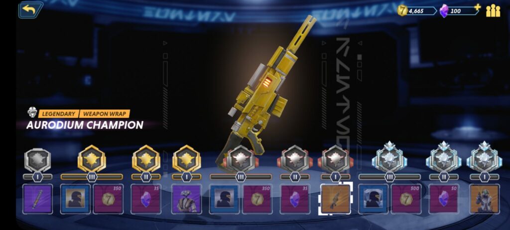 The Aurodium Champion ranked reward in Star Wars: Hunters.
