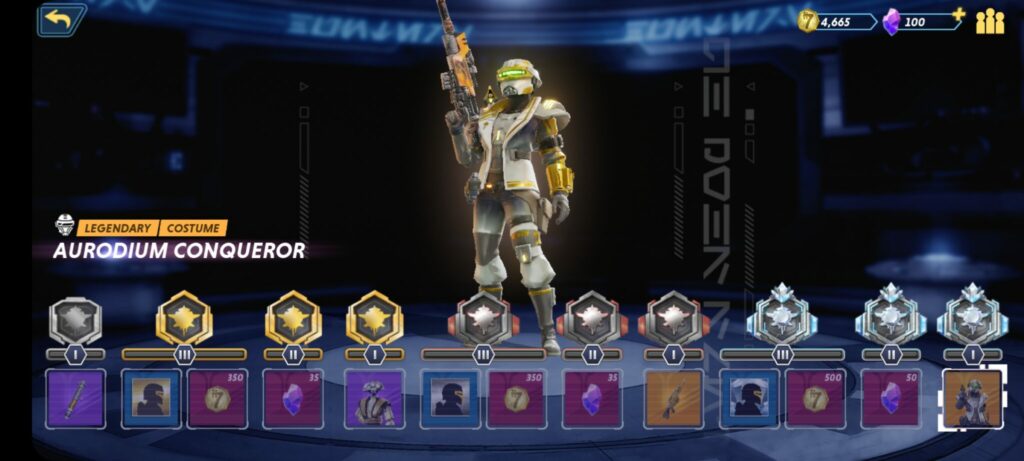 The Aurodium Conqueror ranked reward in Star Wars: Hunters.