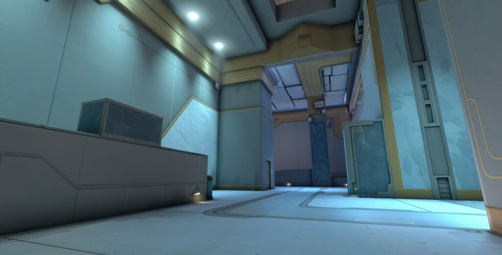 An interior section of the VALORANT Abyss map.