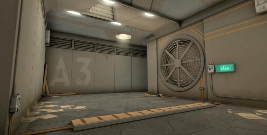 An interior section of the VALORANT Abyss map.