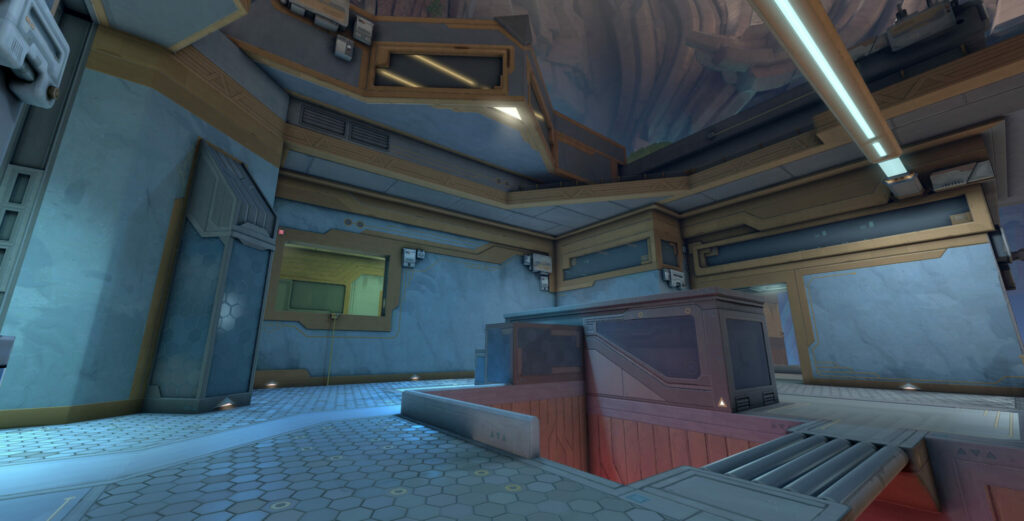 A bombsite on the Abyss map in VALORANT.