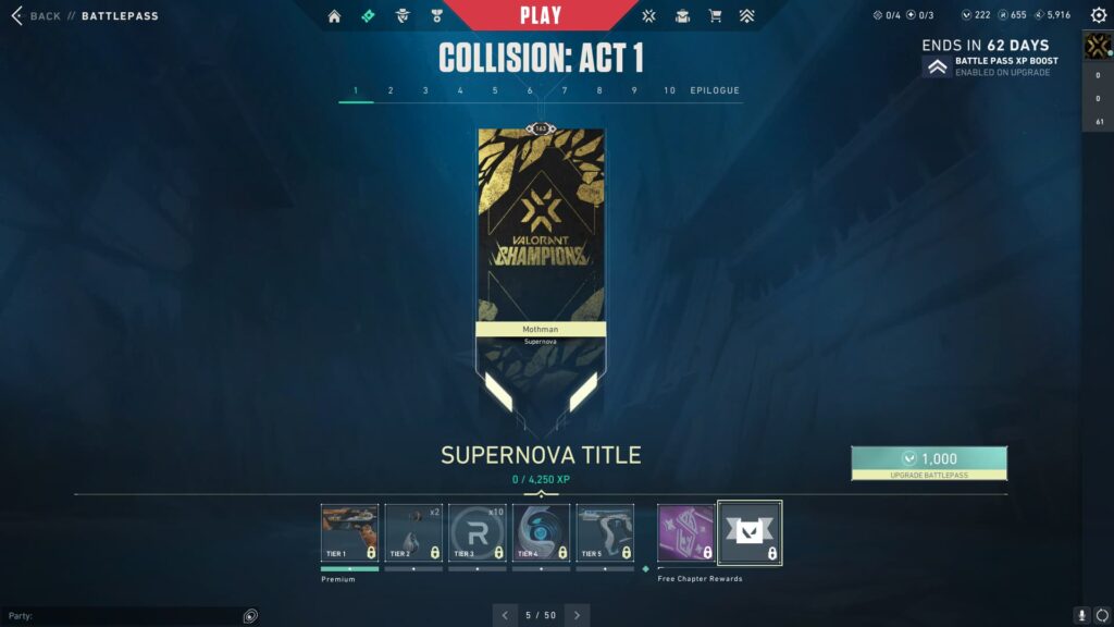 The Supernova Title in the VALORANT Episode 9 Act 1 Battle Pass.
