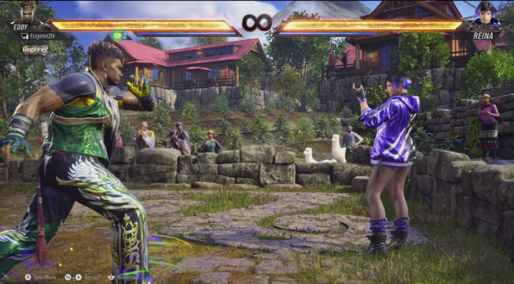 A screenshot from the fighting game TEKKEN 8 that shows the Mandinga counter of Eddy Gordo
