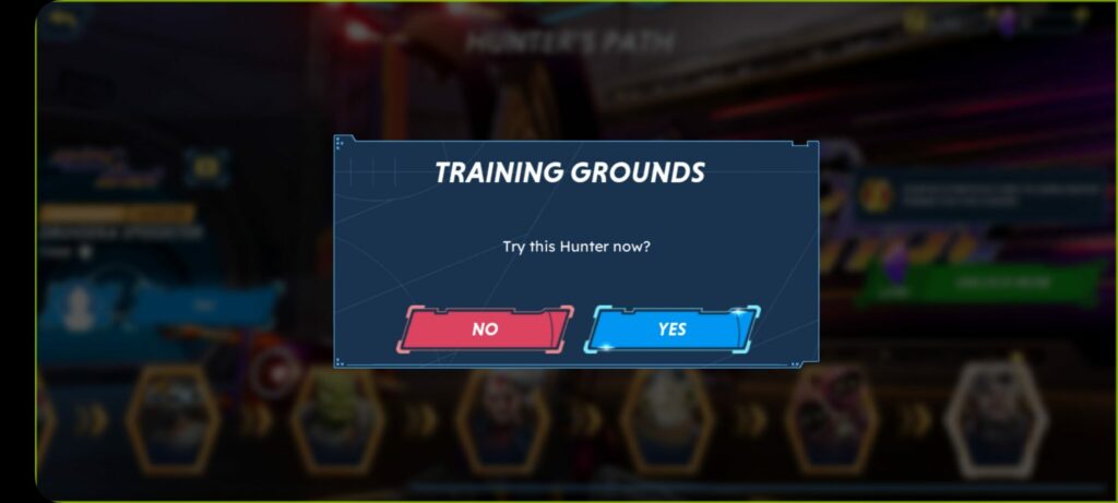 The option to try a new Hunter in the training grounds area before you unlock them in Star Wars: Hunters.
