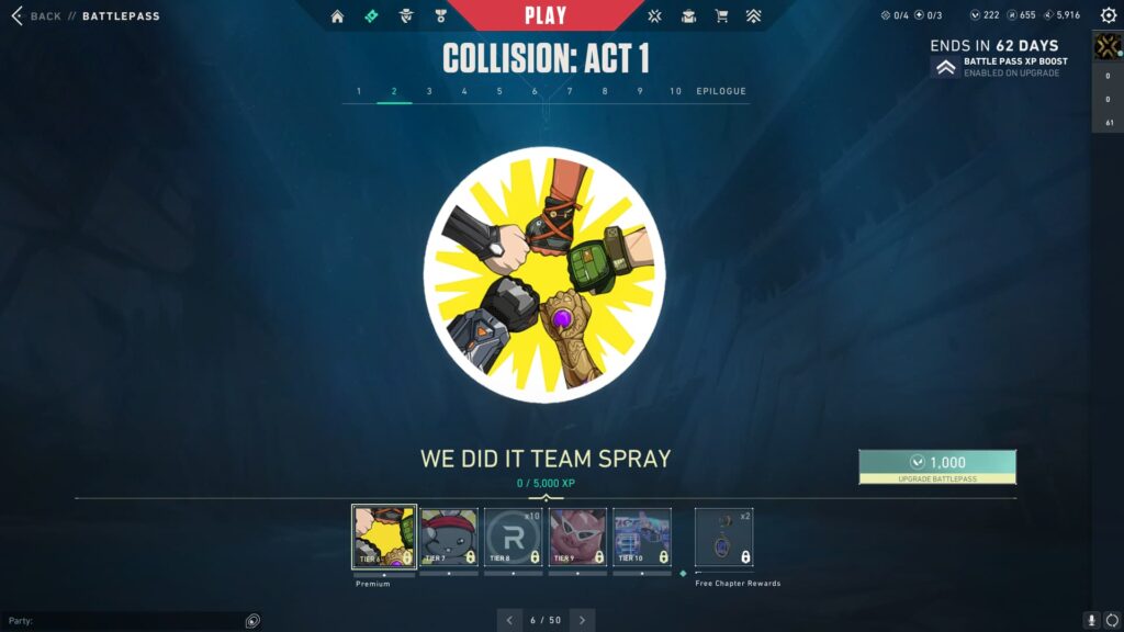 The We Did It Team Spray in the VALORANT Episode 9 Act 1 Battle Pass.