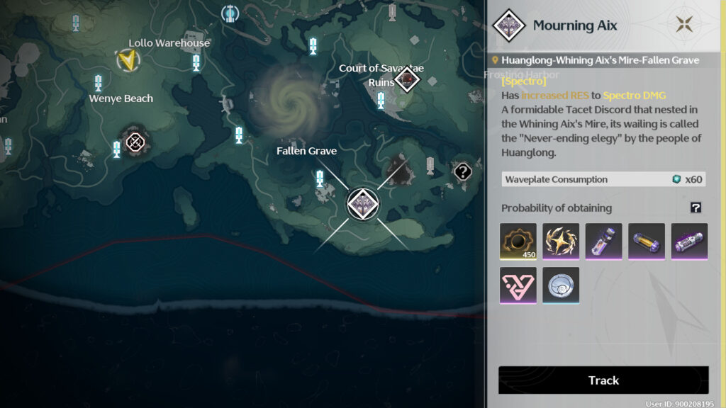 Wuthering Waves Mourning Aix location for Jinhsi (image via esports.gg)