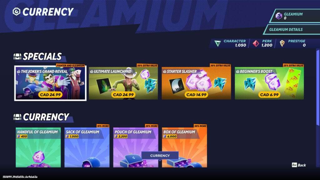 In-game store screenshot