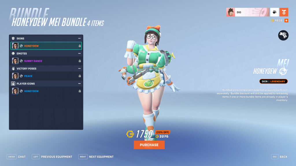 Overwatch 2 Honeydew Mei skin