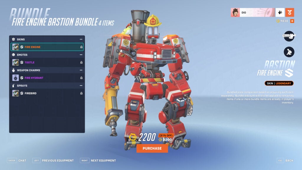 Fire Engine Bastion skin 