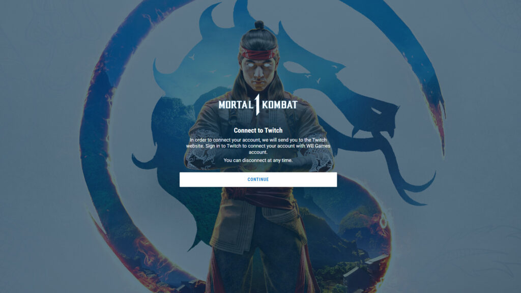 Connecting your Mortal Kombat 1 and Twitch accounts screenshot