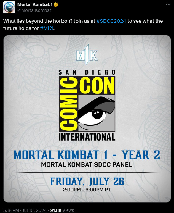 Mortal Kombat 1 San Diego Comic-Con announcement