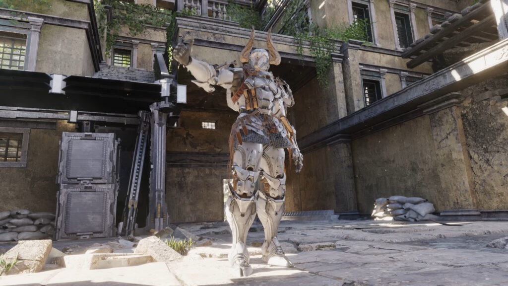 Screenshot of Ajax, one of the starting characters in The First Descendant.