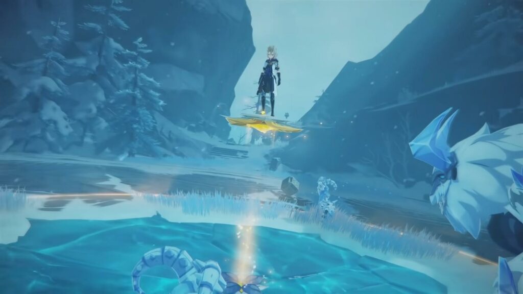 Albedo using his Elemental Skill in Genshin Impact (image via HoYoverse)