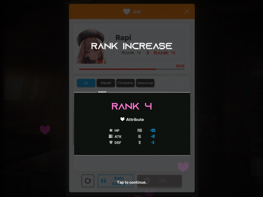 NIKKE Bond Level Rank increased