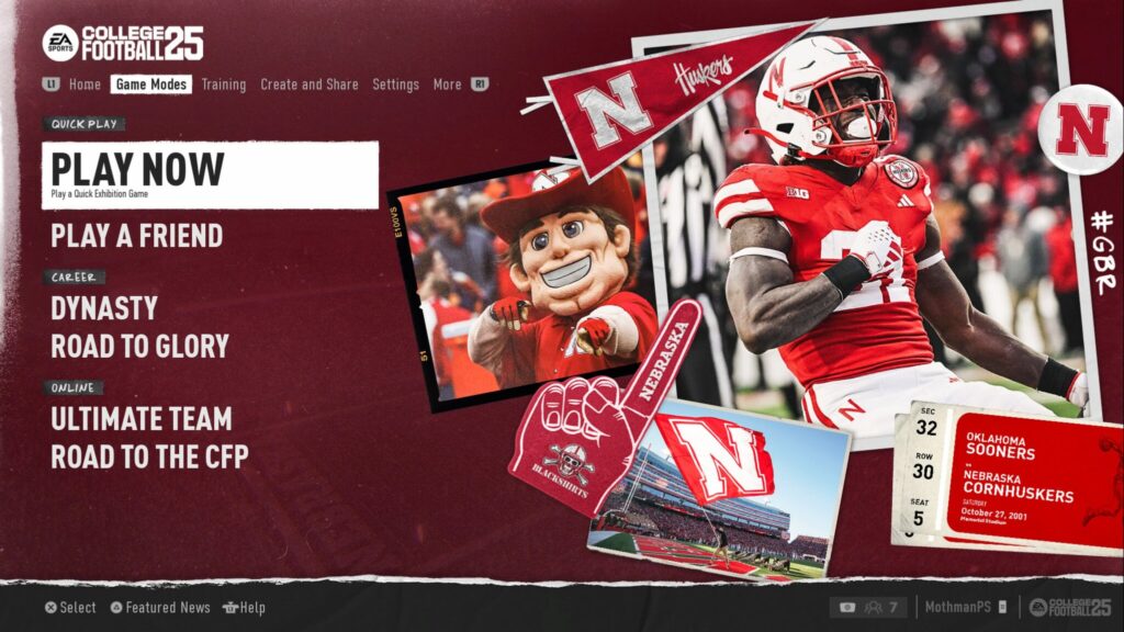 The game modes of College Football 25.