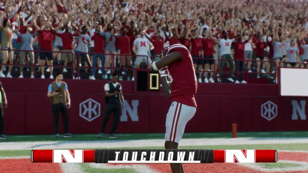 A touchdown celebration in College Football 25.