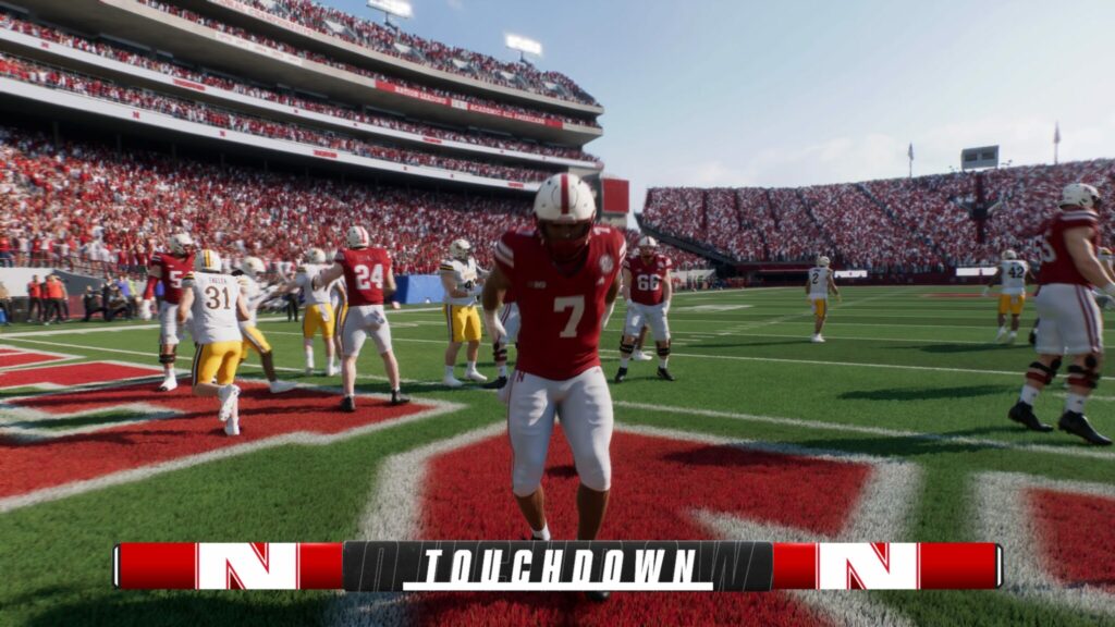 A touchdown celebration in College Football 25.