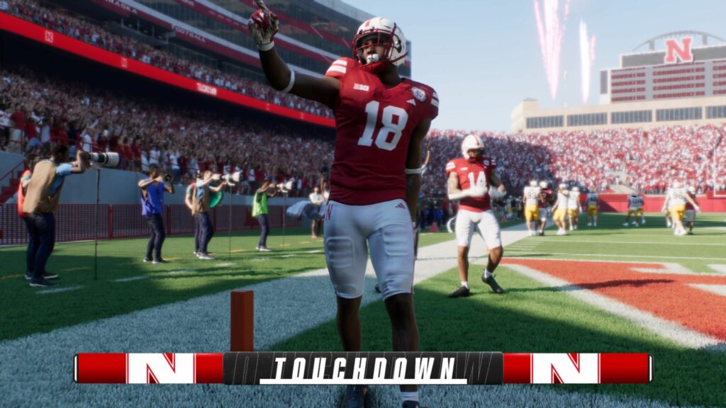 A touchdown celebration in College Football 25.