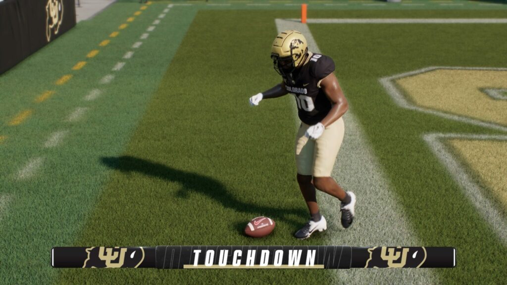A touchdown celebration in College Football 25.