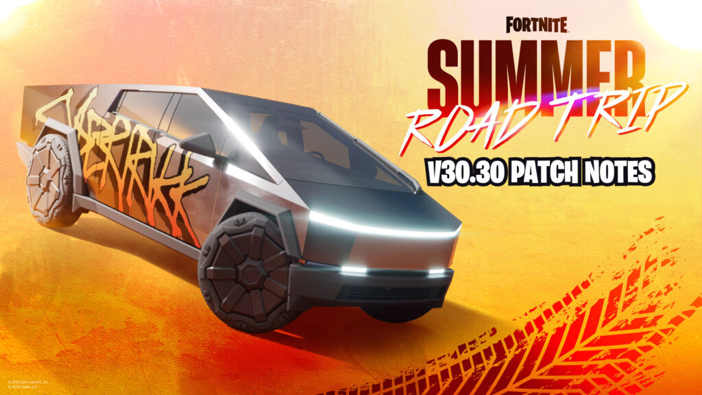 Fortnite v30.30 patch notes: Cybertruck & Summer Road Trip