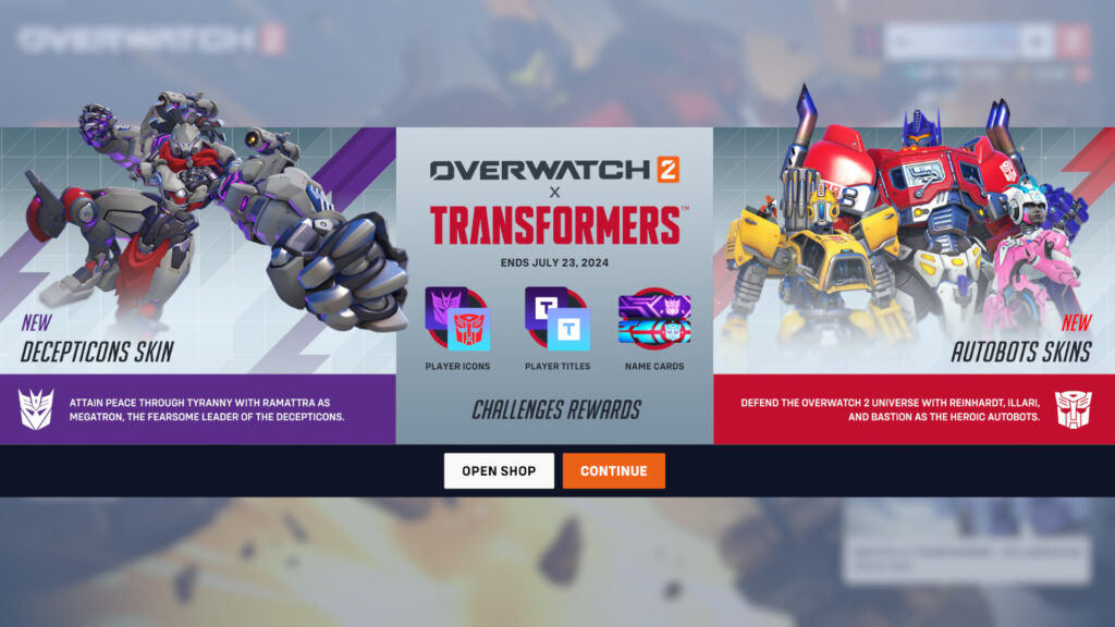Overwatch 2 Transformers event challenges and rewards