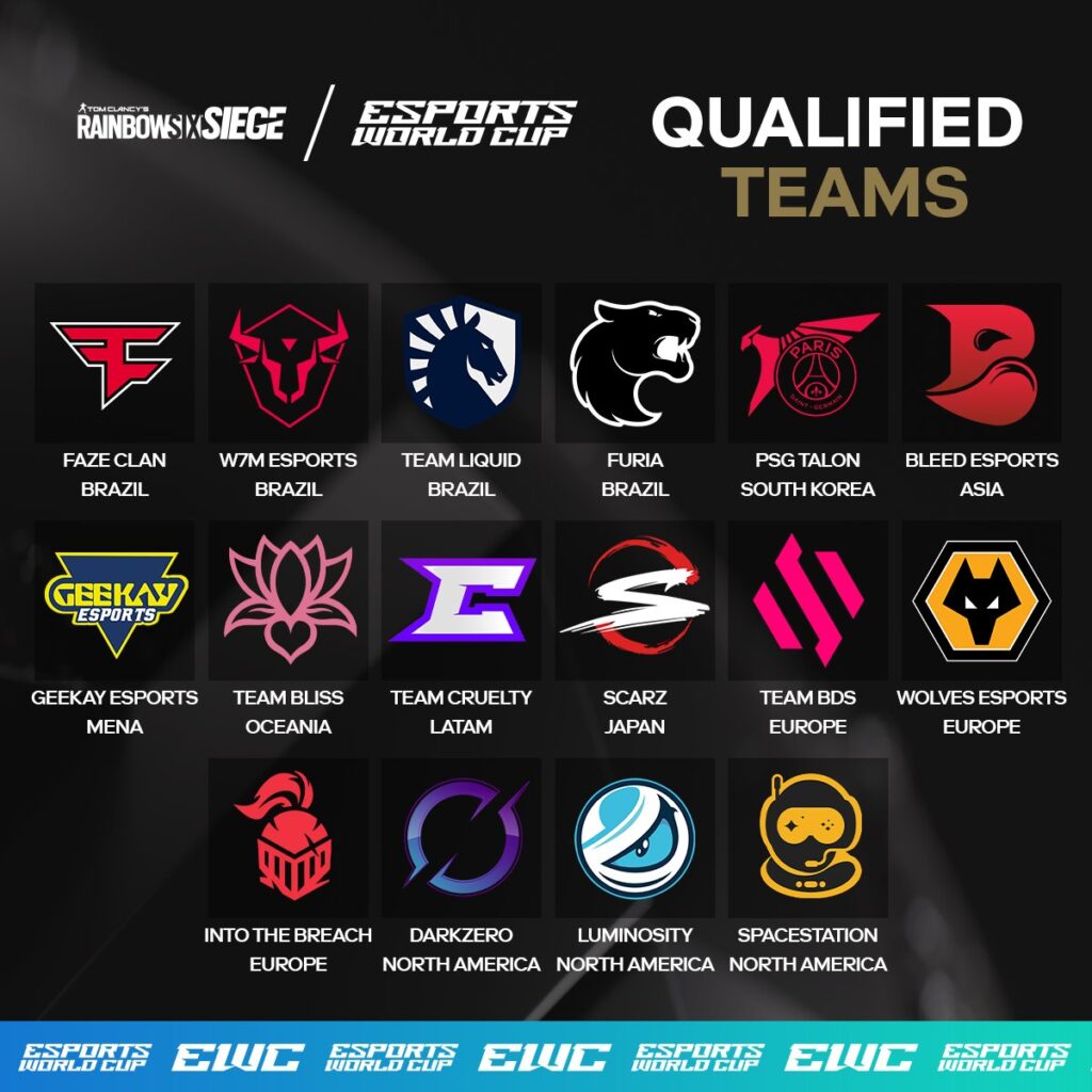 Here are all the teams at the ESWC Rainbow Six Siege event