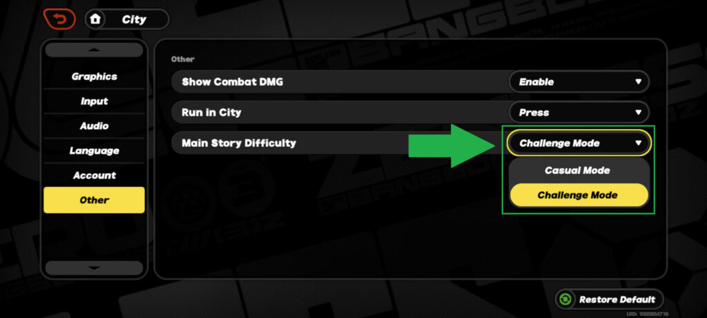 Choose between the Zenless Zone Zero Challenge Mode and Casual Mode